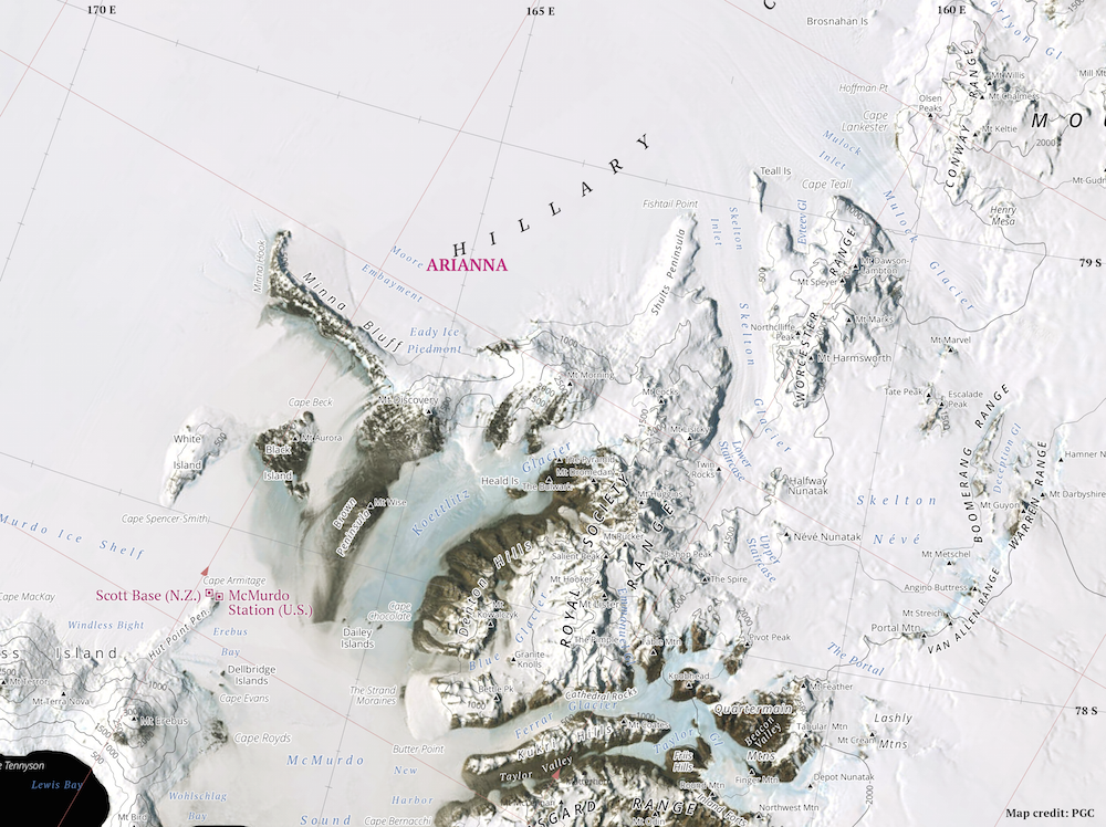 Location of ARIANNA at Moore's Bay